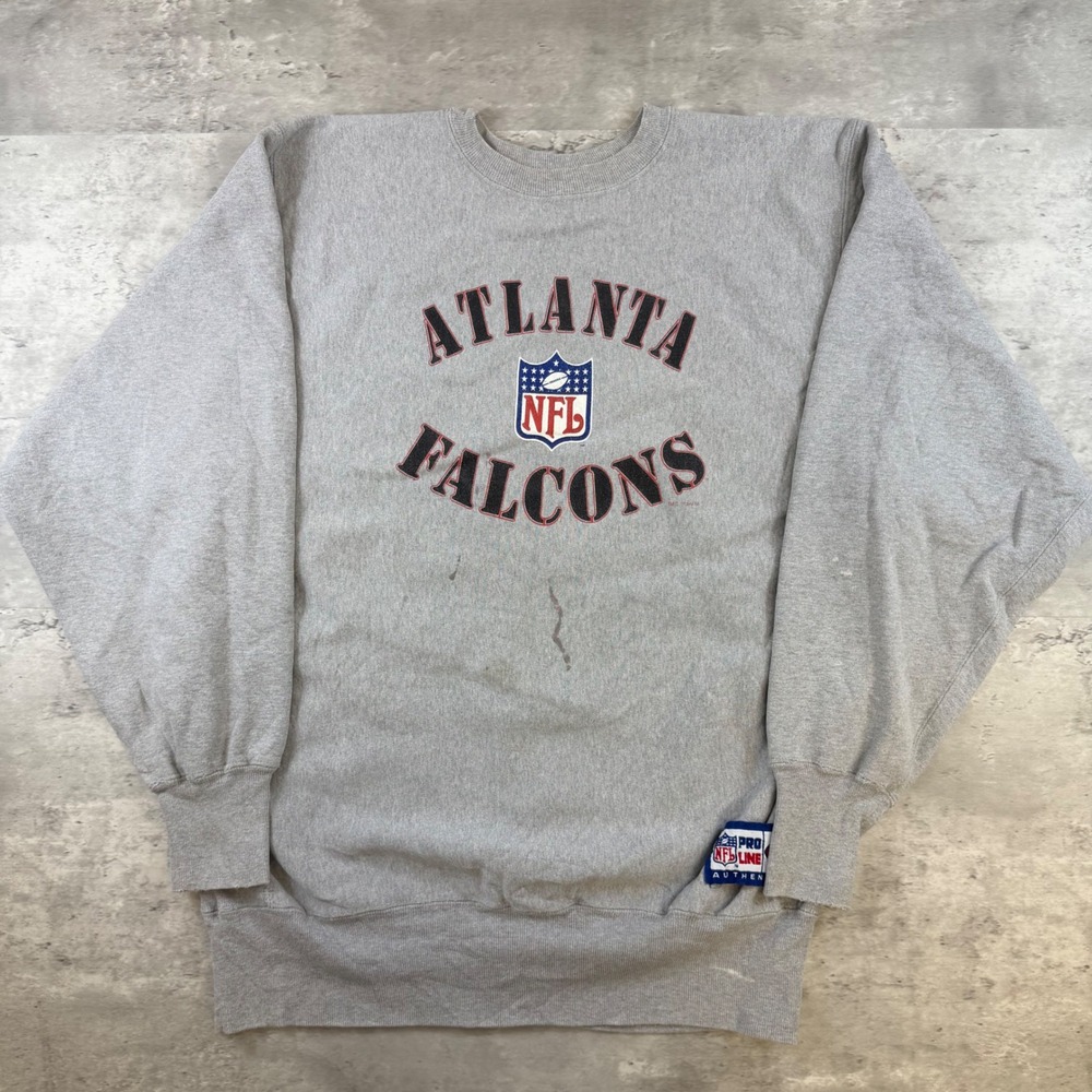 Vintage Champion Reverse Weave Atlanta Falcons NFL Sweatshirt‎ Gray XXL Made USA